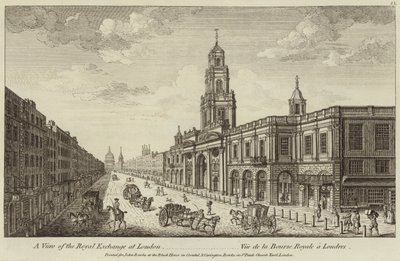 Uma visão do Royal Exchange em Londres de English School