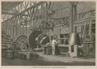Uma visita à Fábrica de Motores Marítimos de Penns em Greenwich, Londres; Girando um eixo de remo para um navio a vapor de English School