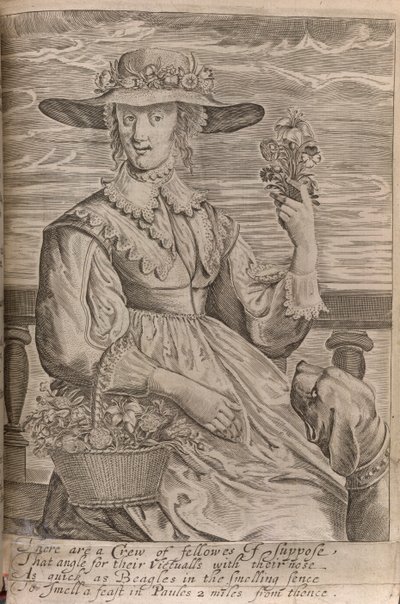 Uma mulher com flores, ilustração de 