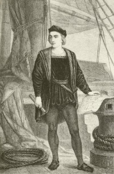 Um jovem Cristóvão Colombo (1451-1506), explorador genovês de English School