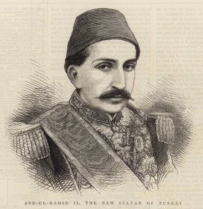 Abd-ul-Hamid II, o novo sultão da Turquia (gravura) de English School