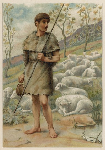 Abel e a sua ovelha (cromolitografia) de English School