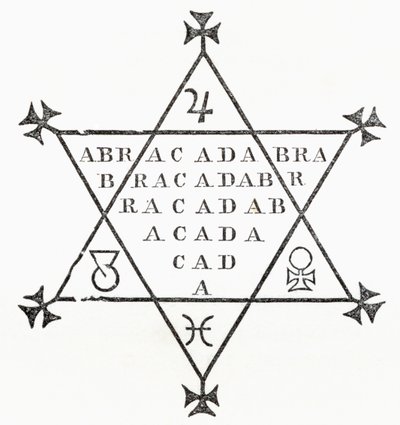 Abracadabra, de The Ingoldsby Legends ou Mirth and Marvels, de Thomas Ingoldsby, publicado em 1865 de English School