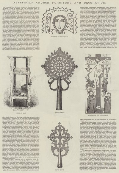 Móveis e Decoração da Igreja Abissínia (gravura) de English School