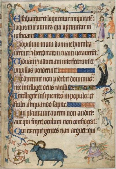 Acrescentar. 42130 , f.169, Salmo 93, cenas de homicídio, de 
