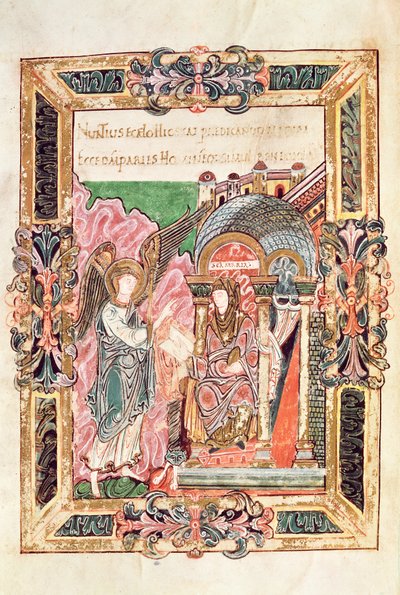 Acrescentar 49598 Anunciação, do Benedictional de St. Aethelwold, Winchester, c.980 (velino) de English School