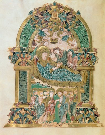 Adicionar 49598 f.102v Assunção da Virgem, da Benedicina de St. Aethelwold, Winchester, c.980 (vellum) de English School