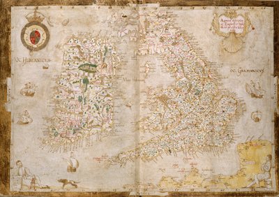 Adicionar. 62540, ff.3v-4, Mapa da Grã-Bretanha e Irlanda, de 