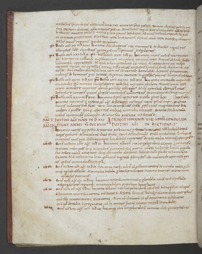 Adicionar MS 16974 f.112v Eusébio de Cesaréia, Crônica, com acréscimos de São Jerônimo, Próspero da Aquitânia, Mário de Avenches e um autor anônimo (pergaminho) de English School
