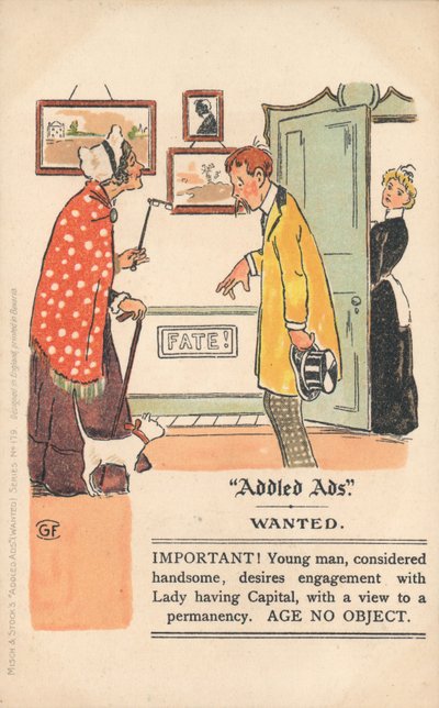 Anúncio de Addled cartão postal de English School