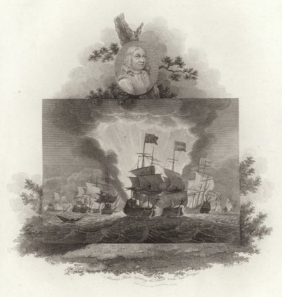 Almirante Blake derrotando os holandeses sob Van Tromp de English School