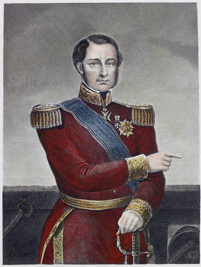 Almirante Hamelin (gravura colorida) de English School