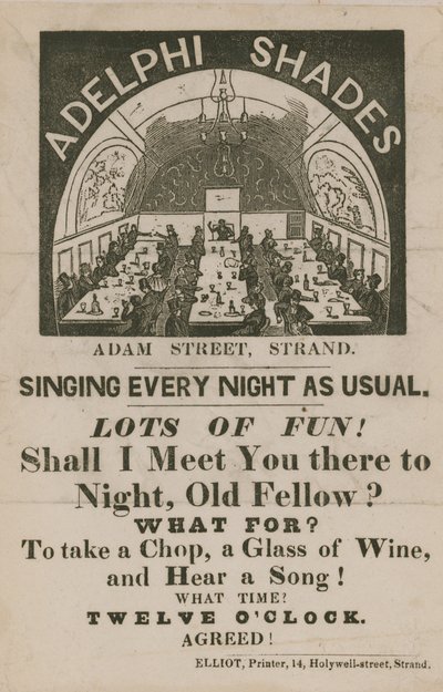 Anúncio para Adelphi Shades, Adam Street, Strand de English School