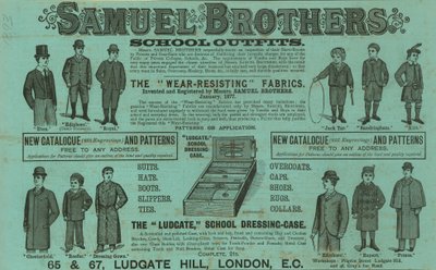 Anúncio de Samuel Brothers, Ludgate Hill, London de English School