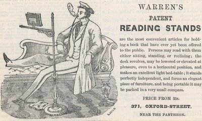 Anúncio de Stands para Leitura de Patentes Warrens de English School