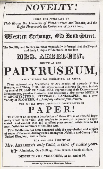 Anúncio para uma exposição do Papyruseum de English School