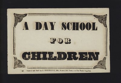 Anúncio: Uma escola de dia para crianças (tipo) de English School