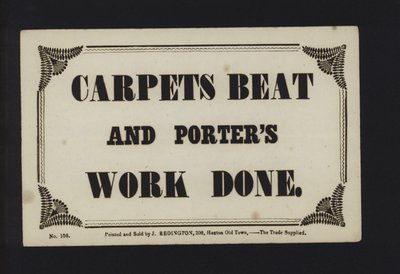 Anúncio: Carpetes batem e porteiros trabalho feito (tipo) de English School