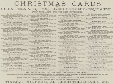 Anúncio, Cartões de Natal da Chapman (gravação) de English School