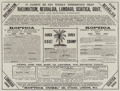 Anúncio, Koptica Cure (gravura) de English School