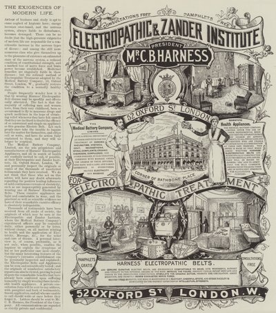 Anúncio, The Medical Battery Company (gravura) de English School