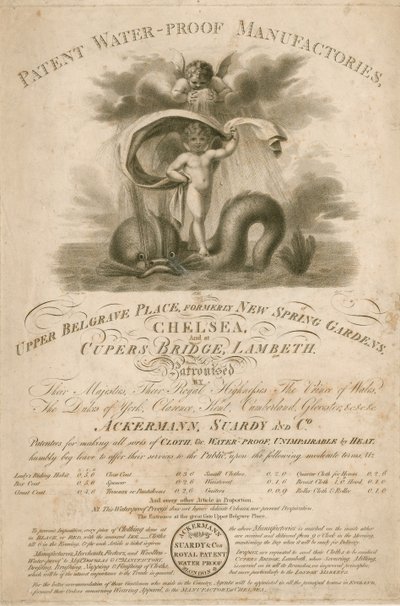 Propaganda para a Ackermann, Stardy & Co., Manufaturas de Patentes à Prova de Água de English School