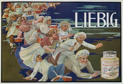 O extrato de carne propaganda para Liebig de English School