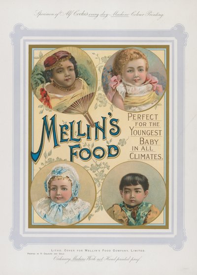Propaganda para Mellins Alimentos para bebês em todos os climas de English School