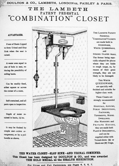 Propaganda para o Armário Combinado Pedestal Lambeth, c.1890 de English School