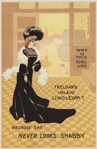 Propaganda para o Linóleo Incrustado Treloars de English School