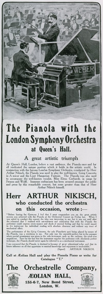 Anúncio para pianola de English School