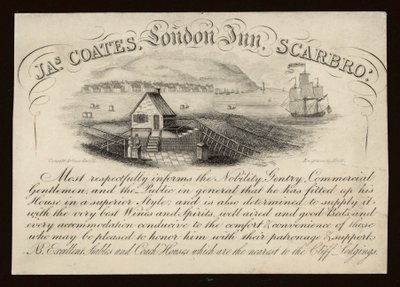 Anúncio para o London Inn, Scarborough, Yorkshire (gravura) de English School