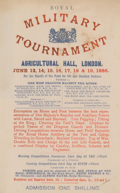 Anúncio para o Real Torneio Militar de English School