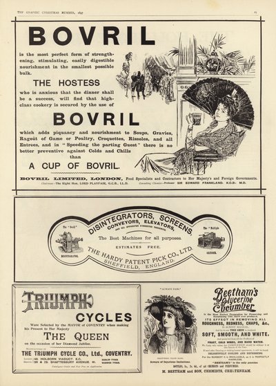 Divulgação de propagandas do The Graphic Christmas Number 1897 de English School