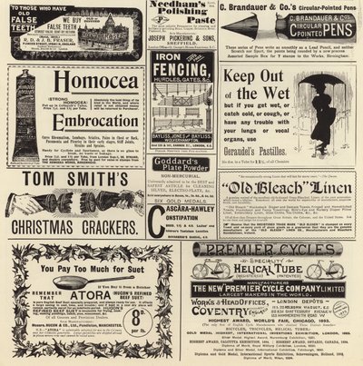 Divulgação de propagandas do The Graphic Christmas Number 1897 de English School
