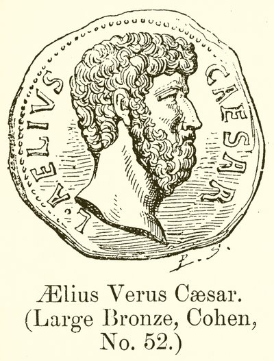 Aelius Verus Caesar. (Grande Bronze, Cohen, n.º 52) (gravura) de English School