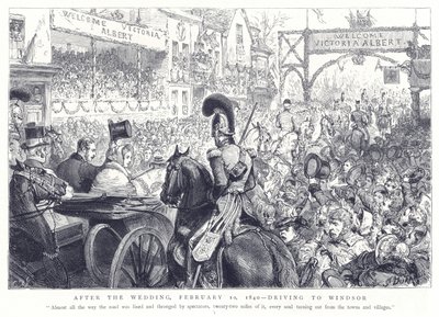 Após o casamento, 10 de fevereiro de 1840, dirigindo para Windsor de English School