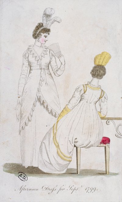 Vestido da tarde para setembro de 1799 de English School