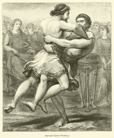Luta livre Ajax e Ulysses (gravura) de English School