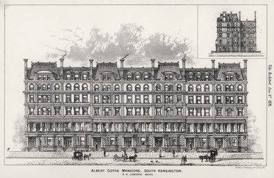 Albert Gotha Mansions, South Kensington (gravura) de English School