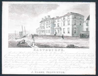 Albion Hotel, cartão comercial para o proprietário, J Blake de English School