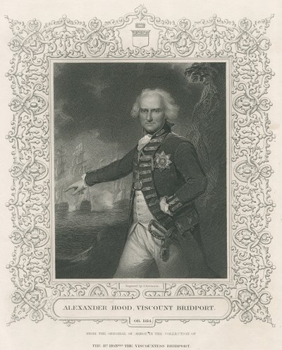 Alexander Hood, 1º Visconde Bridport, ilustração de &39;Batalhas da Inglaterra por Mar e Terra&39; de Lieut. Coronel Williams, c.1890 de English School