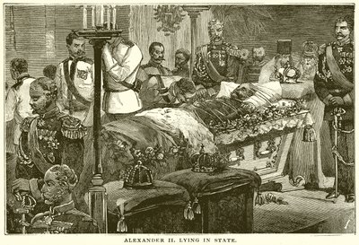 Alexandre II deitado em estado de English School