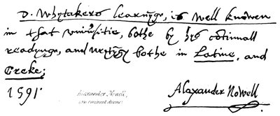 Alexander Nowell, (um eminente divino) de English School