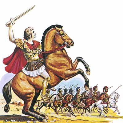 Alexandre, o Grande, em Bucephalus de English School