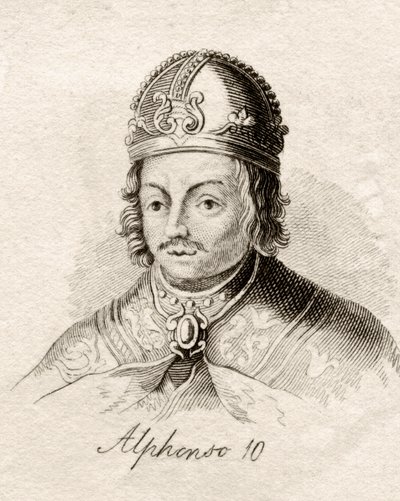 Alfonso X de Castela, do &39;Crabb&39;s Historical Dictionary&39;, publicado em 1825 de English School