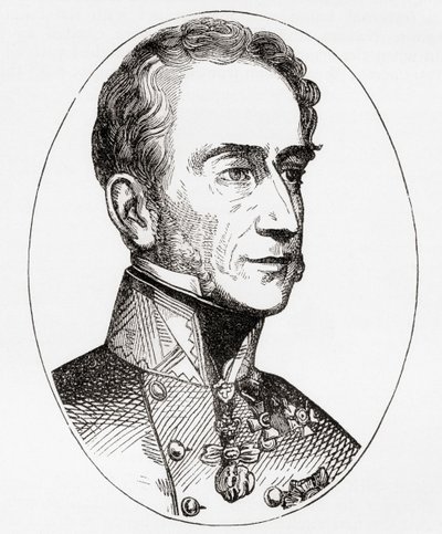 Alfred Candidus Ferdinand, Príncipe de Windisch-Gratz, Marechal de Campo do exército austríaco, da História Ilustrada do Mundo de Ward e Lock, pub. c.1882 de English School