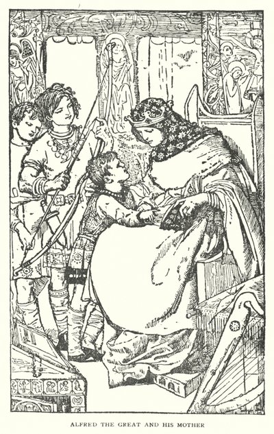 Alfredo, o Grande, e a sua mãe (litografia) de English School
