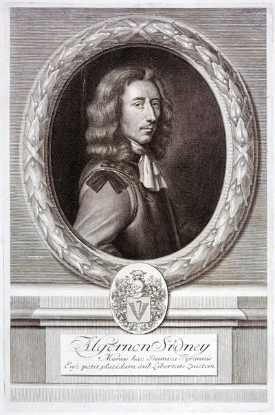 Algernon Sidney, teórico político republicano inglês e soldado (gravura) de English School