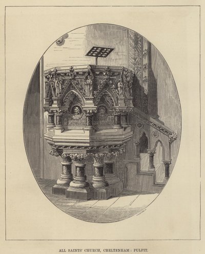 Igreja de Todos os Santos, Cheltenham, Pulpit (gravura) de English School